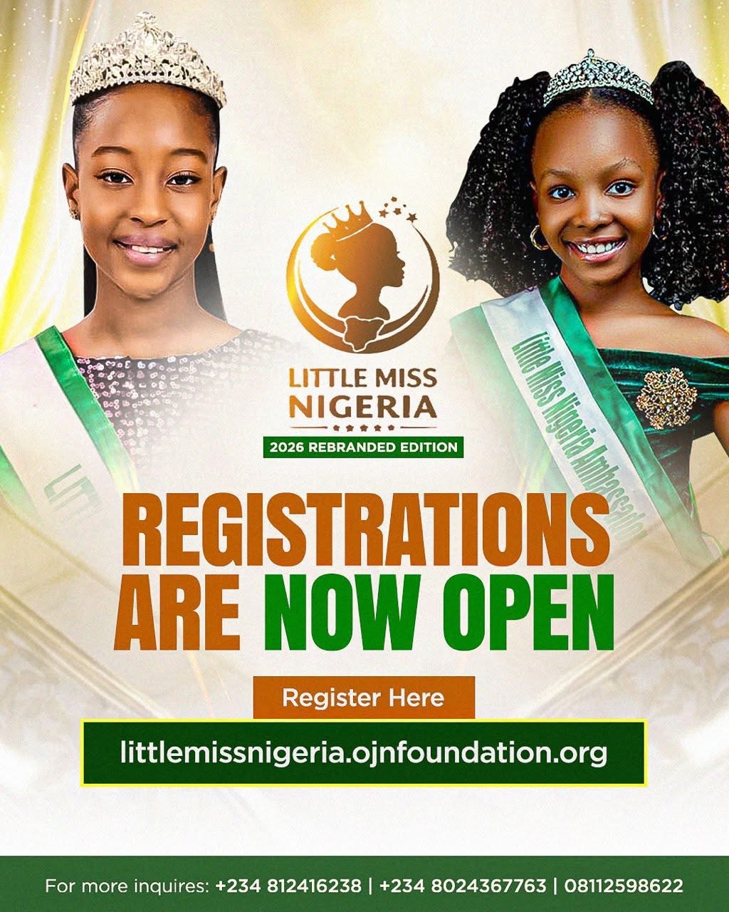 Registration for Little Miss Nigeria is officially open.') }}