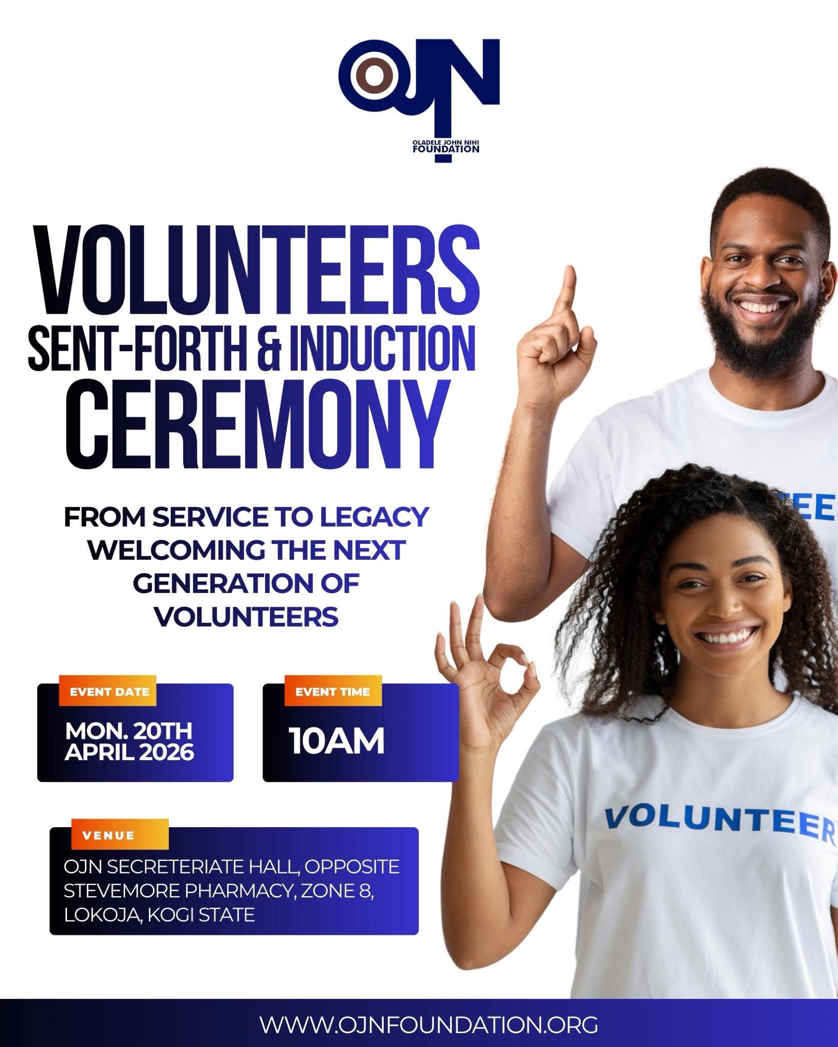 Volunteers Sent-Forth & Induction Ceremony 2026') }}